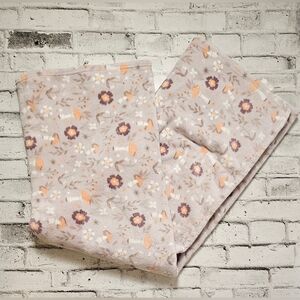Whimsical Mushroom & Floral Fleece Blanket Cozy Cottagecore Vibes